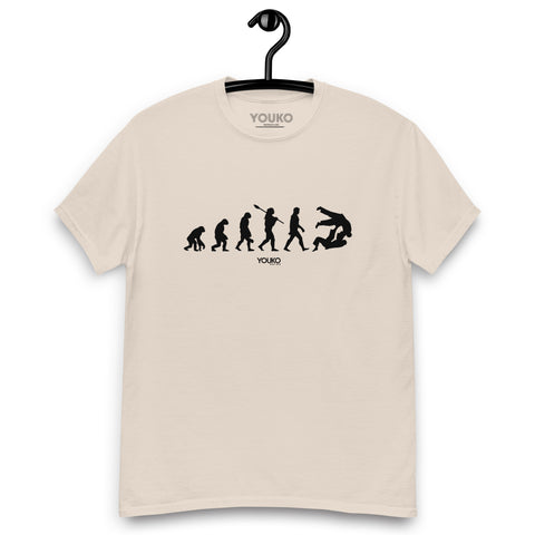T-shirt judo beige homme, illustration judo evolution style lifestyle