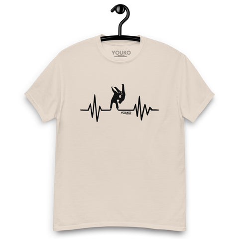 T-shirt judo beige homme, illustration judo heartrate, style lifestyle