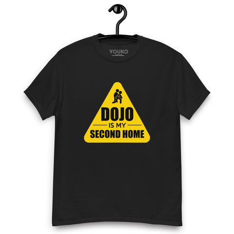 T-shirt judo noir homme porte, illustration judo is my second home, style lifestyle