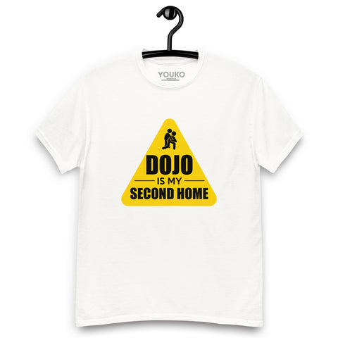 T-shirt judo blanc homme, illustration judo is my second home, style lifestyle