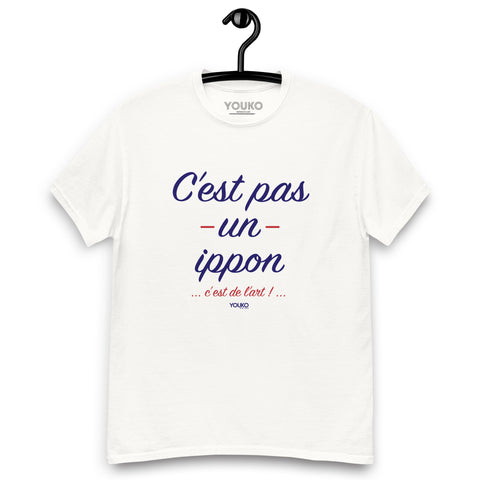 T-shirt judo blanc homme, illustration judo ippon art, style lifestyle