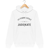 SWEAT SHIRT CAPUCHE FEMME - LA FEMME IDEALE EST JUDOKATE Tunetoo