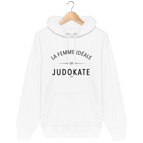 SWEAT SHIRT CAPUCHE FEMME - LA FEMME IDEALE EST JUDOKATE Tunetoo