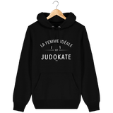 SWEAT SHIRT CAPUCHE FEMME - LA FEMME IDEALE EST JUDOKATE Tunetoo