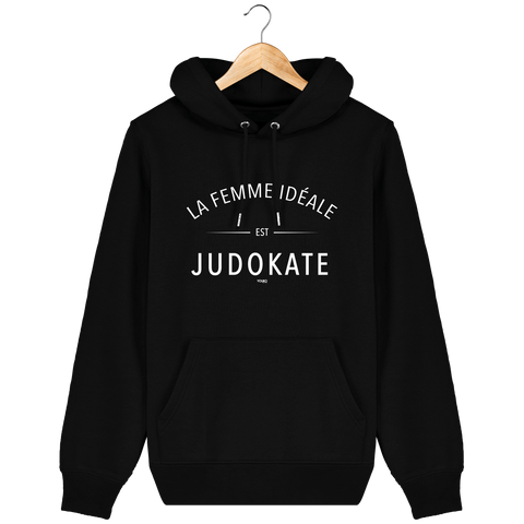 SWEAT SHIRT CAPUCHE FEMME - LA FEMME IDEALE EST JUDOKATE Tunetoo