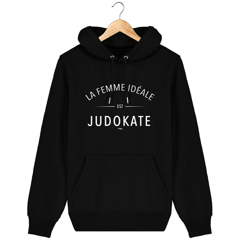 SWEAT SHIRT CAPUCHE FEMME - LA FEMME IDEALE EST JUDOKATE Tunetoo