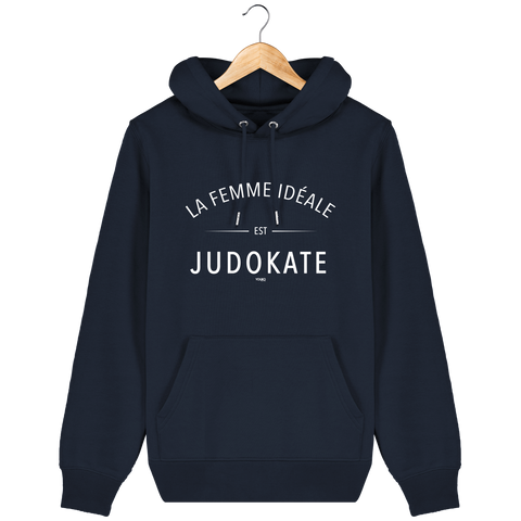 SWEAT SHIRT CAPUCHE FEMME - LA FEMME IDEALE EST JUDOKATE Tunetoo