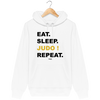 SWEAT SHIRT CAPUCHE FEMME - EAT SLEEP JUDO REPEAT Tunetoo