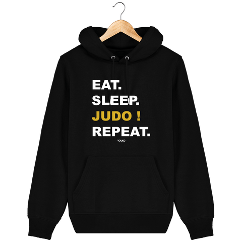 SWEAT SHIRT CAPUCHE HOMME - EAT SLEEP JUDO REPEAT Tunetoo
