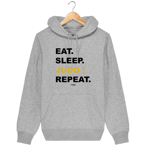 SWEAT SHIRT CAPUCHE HOMME - EAT SLEEP JUDO REPEAT Tunetoo