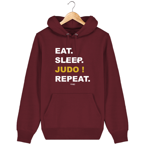 SWEAT SHIRT CAPUCHE HOMME - EAT SLEEP JUDO REPEAT Tunetoo