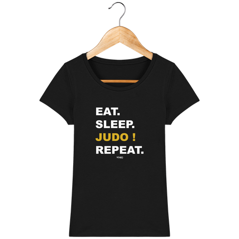T-SHIRT FEMME - EAT SLEEP JUDO REPEAT Tunetoo