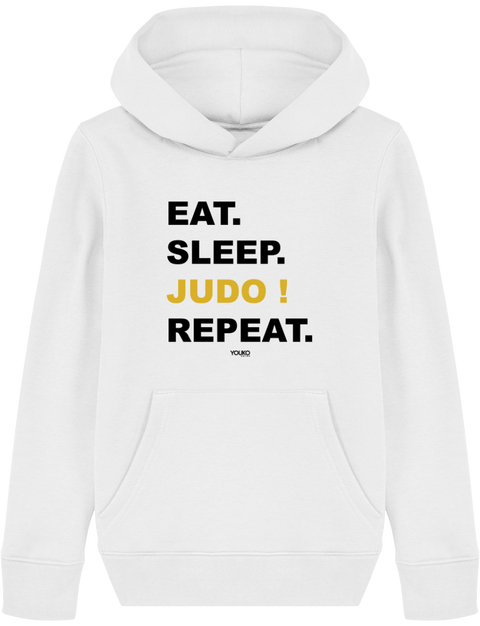 SWEAT SHIRT CAPUCHE KIDS - EAT SLEEP JUDO REPEAT Tunetoo