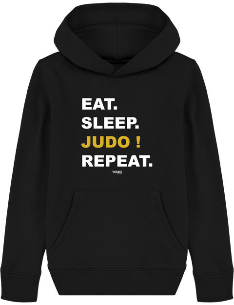 SWEAT SHIRT CAPUCHE KIDS - EAT SLEEP JUDO REPEAT Tunetoo