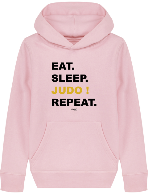SWEAT SHIRT CAPUCHE KIDS - EAT SLEEP JUDO REPEAT Tunetoo