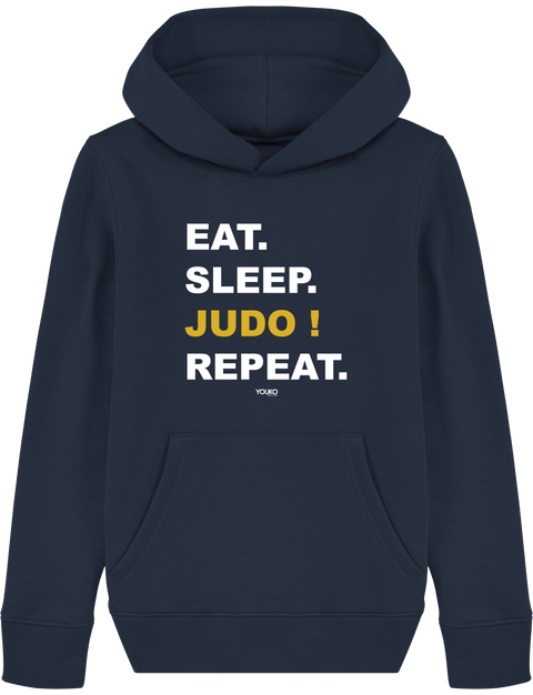 SWEAT SHIRT CAPUCHE KIDS - EAT SLEEP JUDO REPEAT Tunetoo