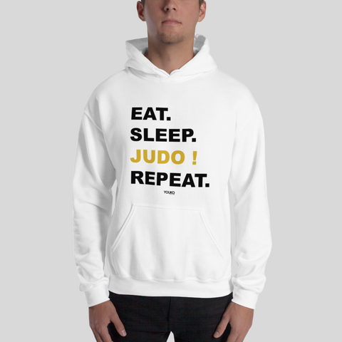 SWEAT SHIRT CAPUCHE HOMME - EAT SLEEP JUDO REPEAT Tunetoo