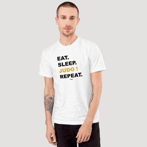 T-SHIRT HOMME - EAT SLEEP JUDO REPEAT Tunetoo