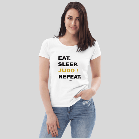 T-SHIRT FEMME - EAT SLEEP JUDO REPEAT Tunetoo